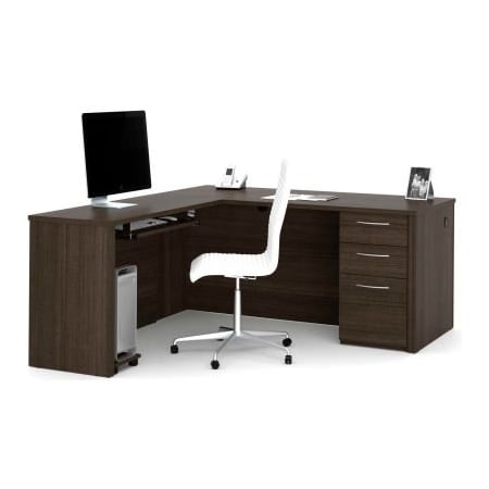 Bestar Bestar L-Shaped Desk W/ Keyboard Shelf - 66" - Dark Chocolate - Embassy Series 60852-79